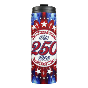 God Bless America Land dat ik liefheb Grafisch Wit Thermosbeker