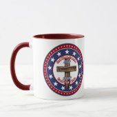 God Bless America Land dat ik liefheb Ruw Kruis Mok (Links)