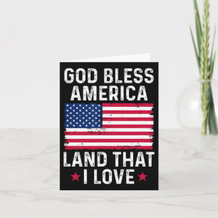 God Bless America Land dat ik van  Patriot hou Kaart