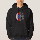 God Bless America Land That I Love 4th Of July Sun Hoodie (Voorkant)