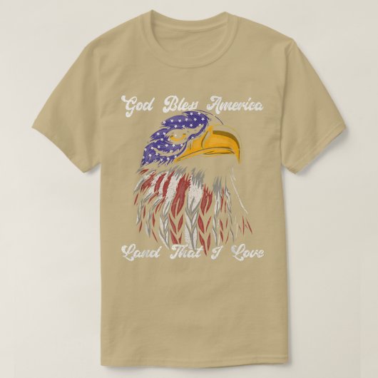 God Bless America Land That I Love US Flag Funny 4 T-shirt (Design voorkant)