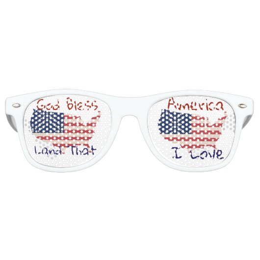 God Bless America Land waar ik van hou Retro Zonnebril (Voorkant)