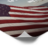 GOD Bless America Lyrics USA Flag Ocean Waves Poster (Hoek)