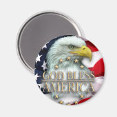 GOD BLESS AMERICA MAGNEET (Voorkant / Achterkant)