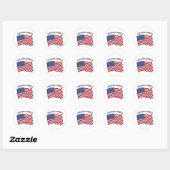 GOD BLESS AMERICA met Amerikaanse vlag Ronde Sticker (Vel)