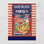 God Bless America met patriottische kinderen Briefkaart (Voorkant)