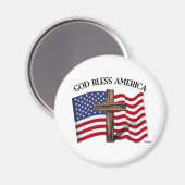 GOD BLESS AMERICA met robuust dwars- en Amerikaans Magneet (Voorkant / Achterkant)