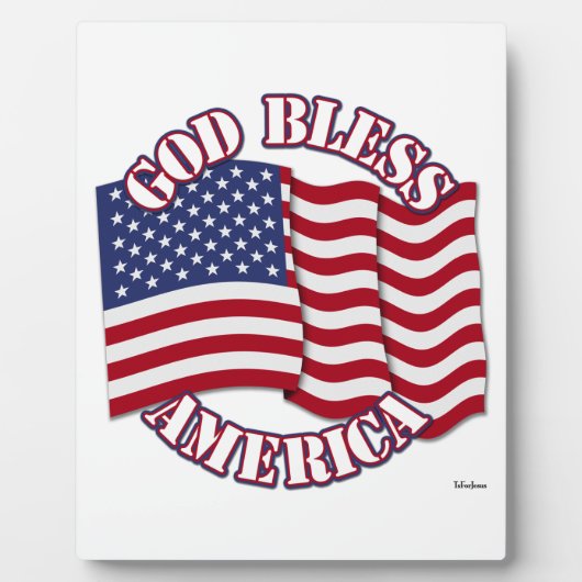 God Bless America met vlag van de VS Fotoplaat (Voorkant)