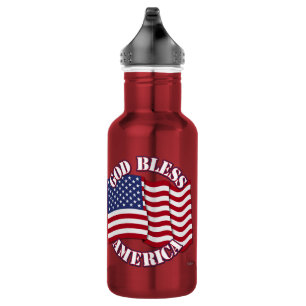 God Bless America met vlag van de VS Waterfles