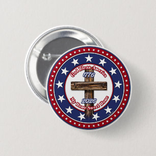 God Bless America Mijn Thuis Zo Zoet Kruis Ronde Button 5,7 Cm