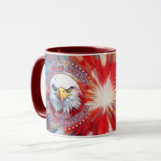 God Bless America Mijn Thuis Zo Zoet Thuis Rode Ad Mok (Voorkant links)