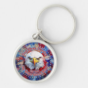 God Bless America Mijn Thuis Zo Zoet Thuis Rode Ad Sleutelhanger