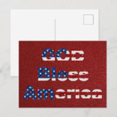 God Bless America op 4 juli Glitter Briefkaart (Voorkant / Achterkant)