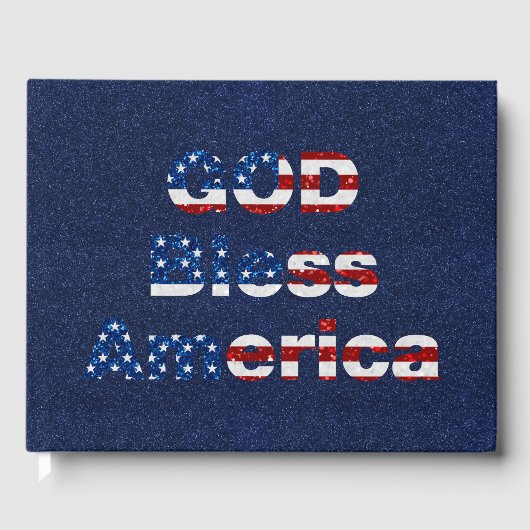 God Bless America op 4 juli Glitter Gastenboek (Voorkant)