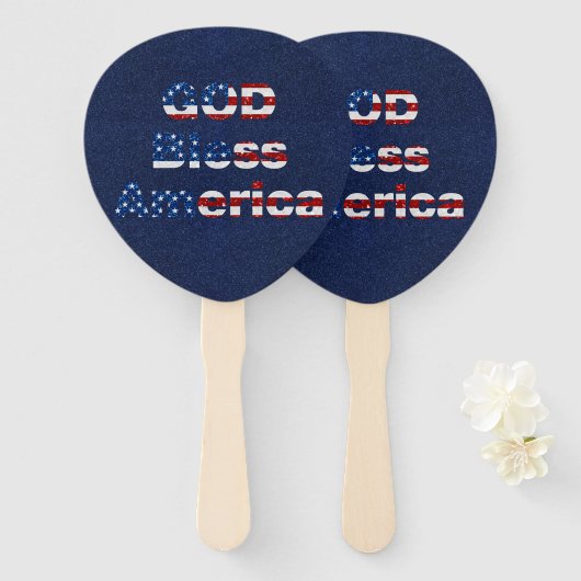 God Bless America op 4 juli Glitter Handwaaier (Voorkant en achterkant)
