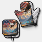 GOD BLESS AMERICA OVENWANT & PANNENLAP SET (Voorkant / Achterkant)