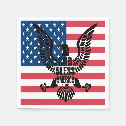 God Bless America Paper Napkin Servet (Voorkant)