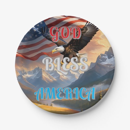 GOD BLESS AMERICA PAPIEREN BORDJE (Voorkant)