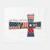 God Bless America Patchwork Kruis Fleece Deken (Voorkant (Horizontaal))
