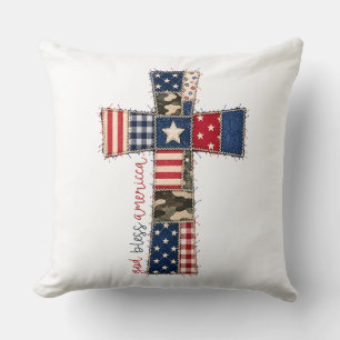 God Bless America Patchwork Kruis Kussen