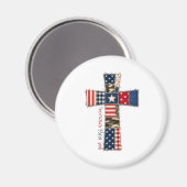God Bless America Patchwork Kruis Magneet (Voorkant / Achterkant)