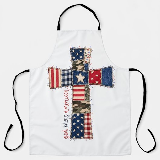 God Bless America Patchwork Kruis Schort (Voorkant)
