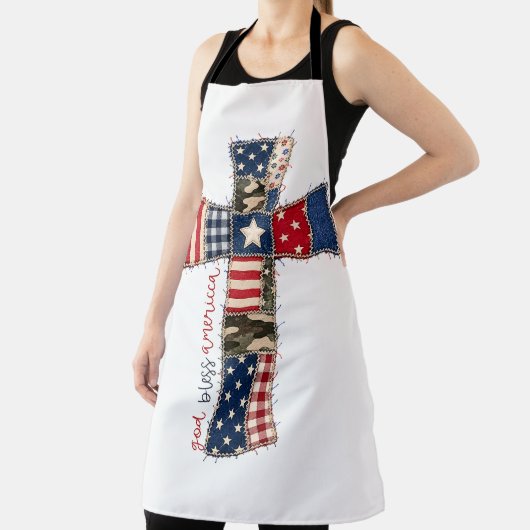 God Bless America Patchwork Kruis Schort (Insitu)