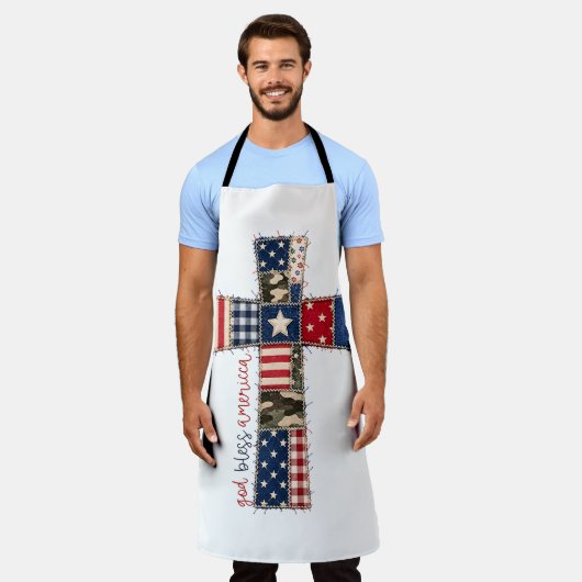 God Bless America Patchwork Kruis Schort (Gedragen)
