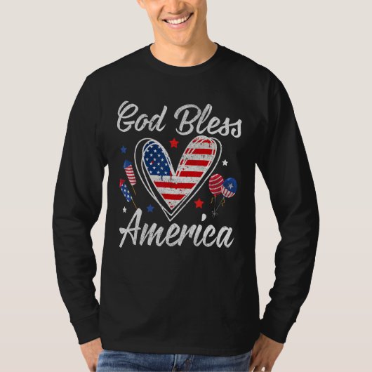 God bless America Patriotic Independence Day 4th O T-shirt (Voorkant)