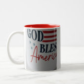 God Bless America patriotic mug Tweekleurige Koffiemok (Links)