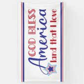 God Bless America Patriotic op 4 juli Red Blue Spandoek (Verticaal)