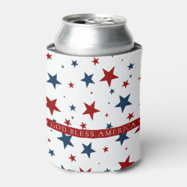God Bless America Patriotic Stars Patroon Blikjeskoeler