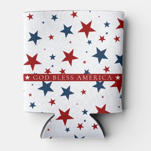 God Bless America Patriotic Stars Patroon Blikjeskoeler (Voorkant)