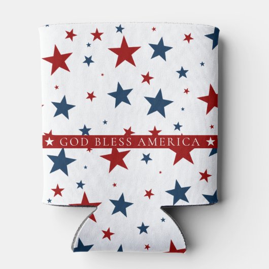 God Bless America Patriotic Stars Patroon Blikjeskoeler (Achterkant)