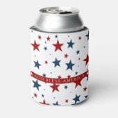 God Bless America Patriotic Stars Patroon Blikjeskoeler (Blikje Achterkant)