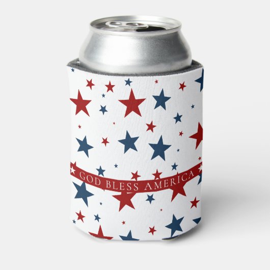 God Bless America Patriotic Stars Patroon Blikjeskoeler (Blikje Achterkant)