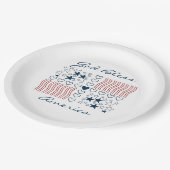God Bless America Patriotic Stars Stripes Heart Papieren Bordje (Gekanteld)