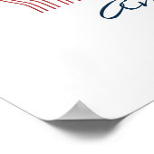 God Bless America Patriotic Stars Stripes Heart Poster (Hoek)