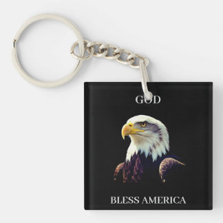 God Bless America – Patriotic Strength with  Proud Sleutelhanger
