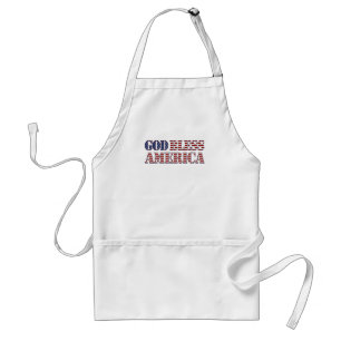 God Bless America Patriotic USA Red White en Blue Standaard Schort