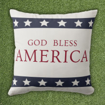 God Bless America Patriotic White and Blue