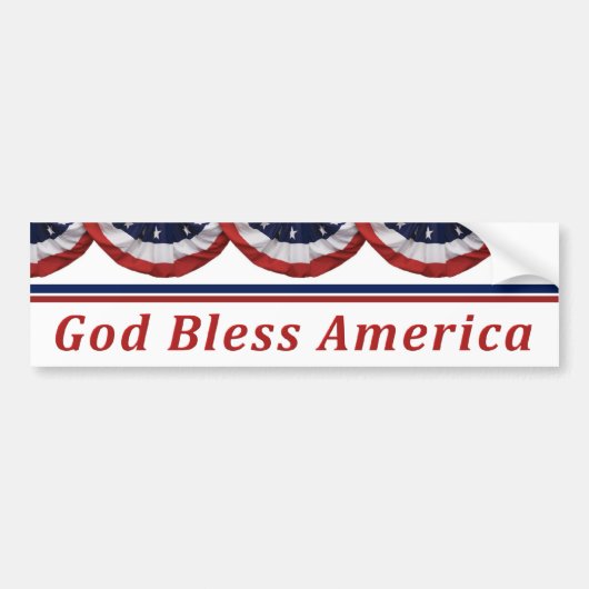 God Bless America Patriottic American Flag Bumpersticker (Voorkant)