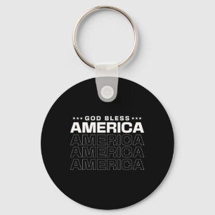 God Bless America Patriottisch 4 juli Voor Herinne Sleutelhanger