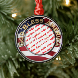 God Bless America Patriottisch Fotolijstje Metalen Ornament