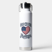 God Bless America Patriottisch Hart Shirt Ontwerp_ Waterfles (Voorkant)