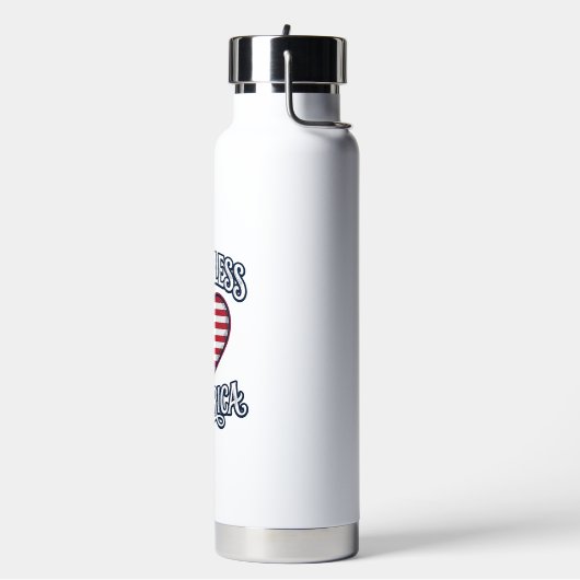 God Bless America Patriottisch Hart Shirt Ontwerp_ Waterfles (Links)