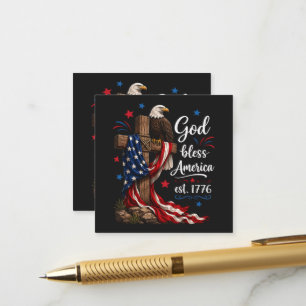 God Bless America Patriottisch Kruis Informatiekaartje