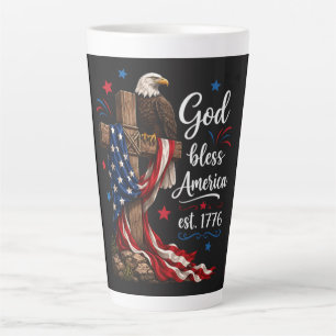 God Bless America Patriottisch Kruis Latte Mok
