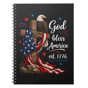 God Bless America Patriottisch Kruis Notitieboek