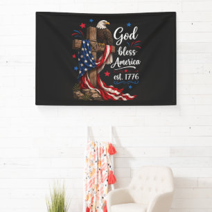 God Bless America Patriottisch Kruis Spandoek